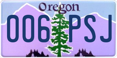 OR license plate 006PSJ