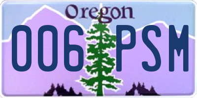 OR license plate 006PSM