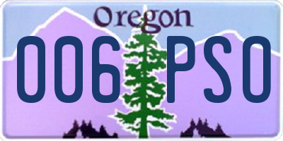 OR license plate 006PSO