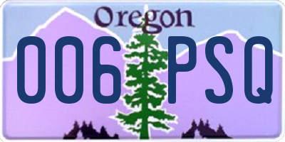OR license plate 006PSQ