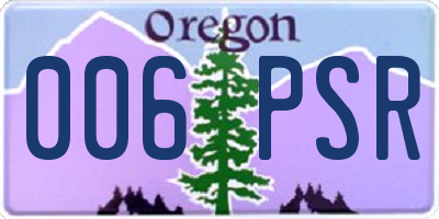 OR license plate 006PSR