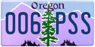 OR license plate 006PSS