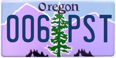 OR license plate 006PST