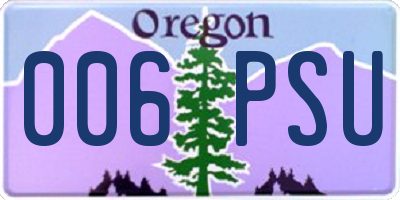 OR license plate 006PSU