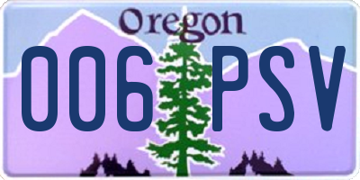 OR license plate 006PSV