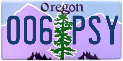 OR license plate 006PSY