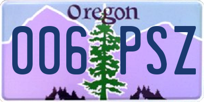 OR license plate 006PSZ
