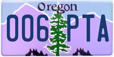 OR license plate 006PTA