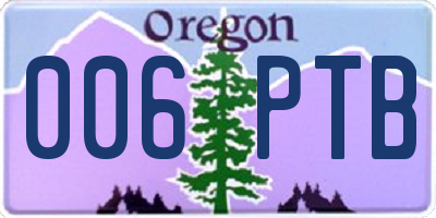 OR license plate 006PTB