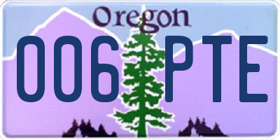 OR license plate 006PTE