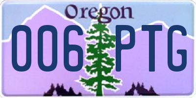 OR license plate 006PTG