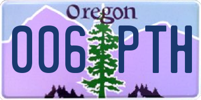 OR license plate 006PTH