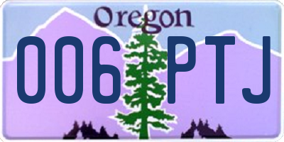 OR license plate 006PTJ