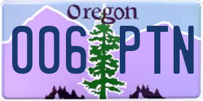 OR license plate 006PTN