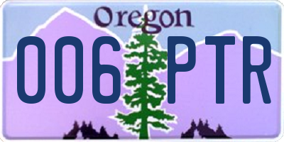 OR license plate 006PTR