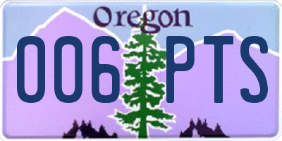OR license plate 006PTS