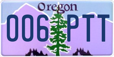 OR license plate 006PTT