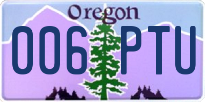 OR license plate 006PTU