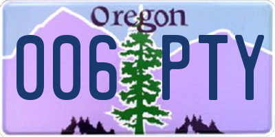 OR license plate 006PTY