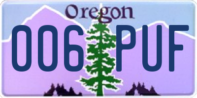 OR license plate 006PUF