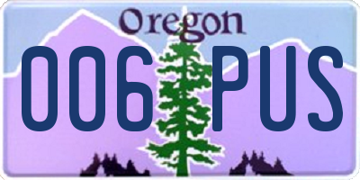 OR license plate 006PUS