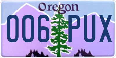 OR license plate 006PUX