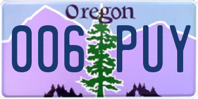 OR license plate 006PUY