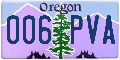 OR license plate 006PVA