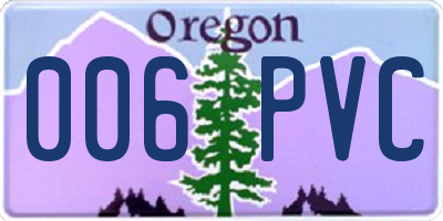 OR license plate 006PVC