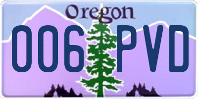 OR license plate 006PVD