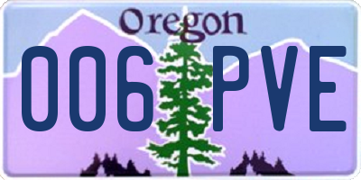 OR license plate 006PVE