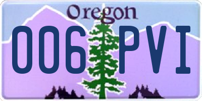 OR license plate 006PVI