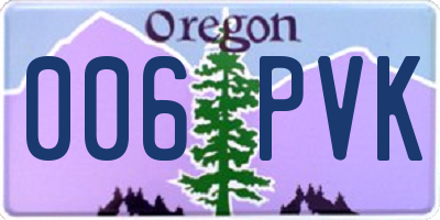 OR license plate 006PVK