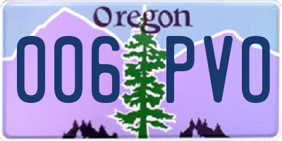 OR license plate 006PVO