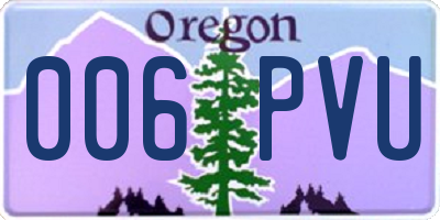 OR license plate 006PVU
