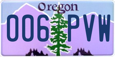 OR license plate 006PVW