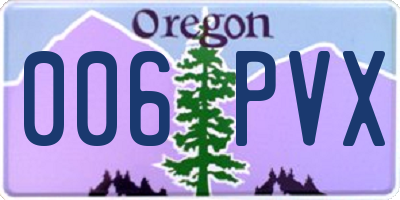OR license plate 006PVX