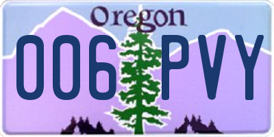 OR license plate 006PVY