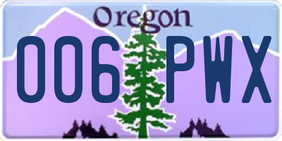 OR license plate 006PWX