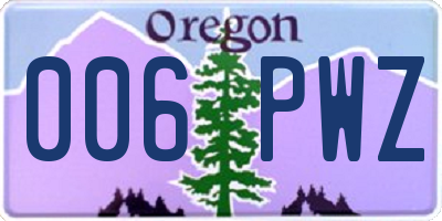 OR license plate 006PWZ