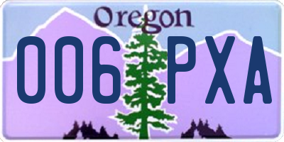 OR license plate 006PXA