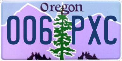 OR license plate 006PXC