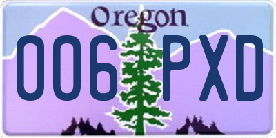 OR license plate 006PXD