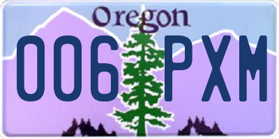 OR license plate 006PXM