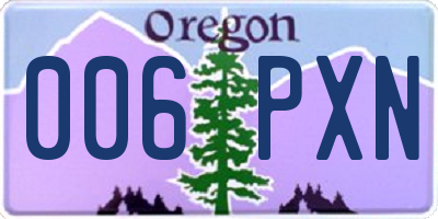 OR license plate 006PXN