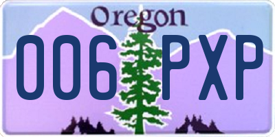 OR license plate 006PXP