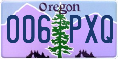 OR license plate 006PXQ