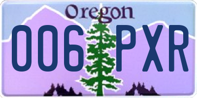 OR license plate 006PXR