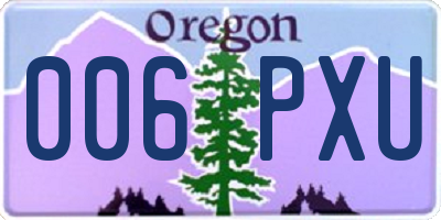 OR license plate 006PXU