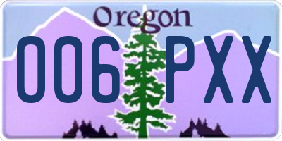 OR license plate 006PXX